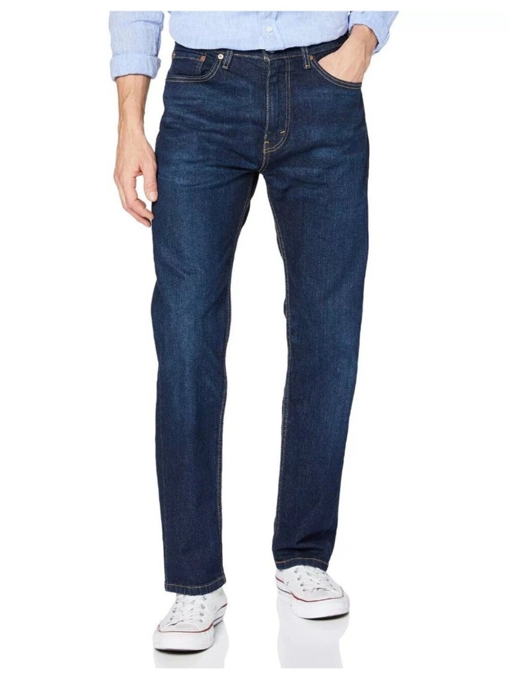 Levis 505 Regular Fit Stretch Jeans W34 L30 Sits At Waist Straight Leg d1915